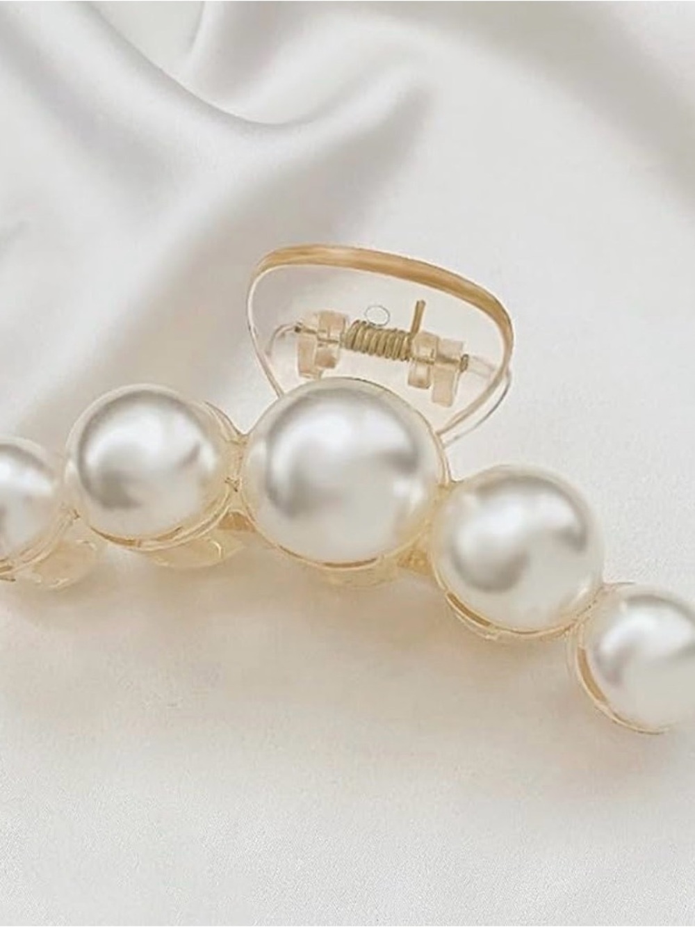 5/$25 Pearl-Accent Hair Claw Clip - Picture 2 of 4